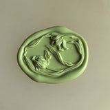 Load image into Gallery viewer, 30Pcs Green Floral Wax Seal Stickers