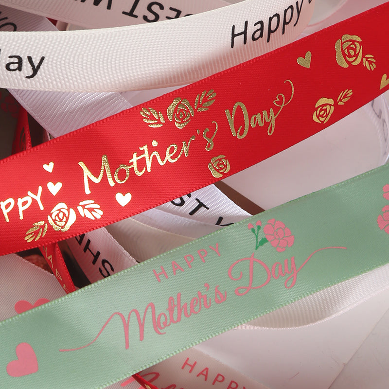 Happy Mother's Day Floral Ribbon (2.5cmx20Yd)