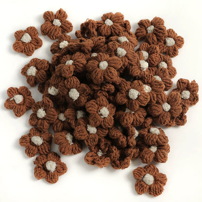 4cm Cotton Yarn Crochet Flower Heads Pack 50