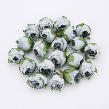 2cm Vintage Rose Buds Silk Flower Heads Pack 40