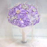 Load image into Gallery viewer, Satin Rose Bridal Bouquet with Butterfly