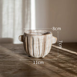 Load image into Gallery viewer, Ribbed Earthy Coffee Cup Ceramic Planter