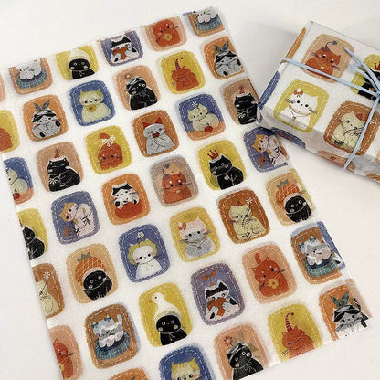 Cartoon Cat Printed Tissue Paper Pack 50