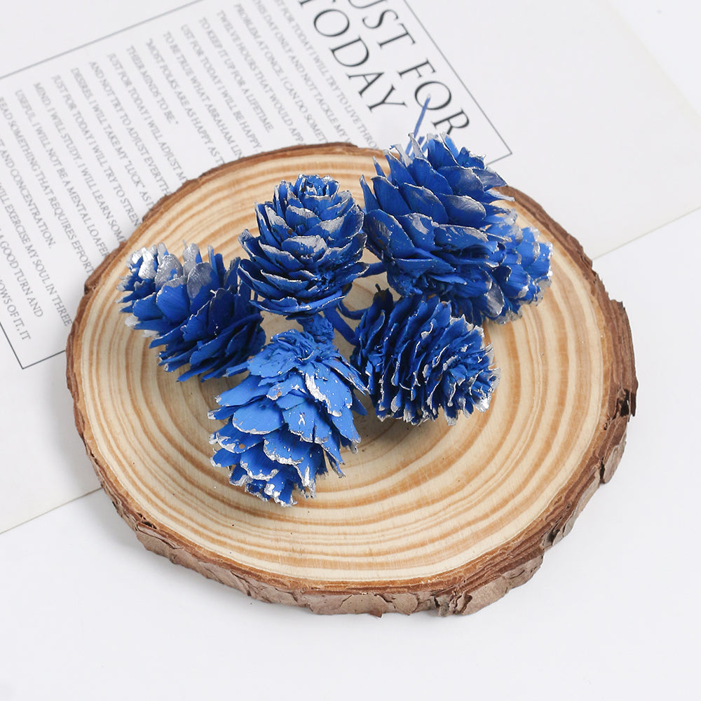 18pcs Artificial Pine Cone on Wire for Christmas Crafts