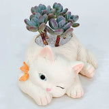 Load image into Gallery viewer, Cat-Shaped Resin Succulent Planter with Drainage