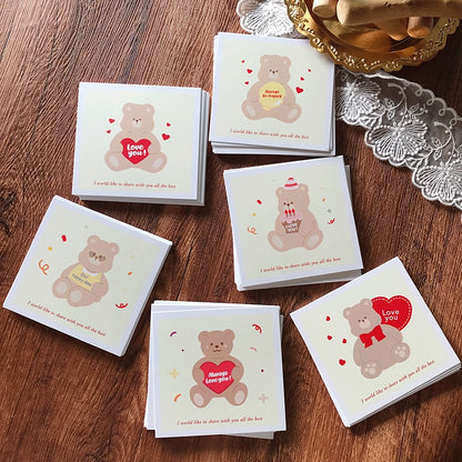 Cute Teddy Bear Valentine's Day Cards Pack 30
