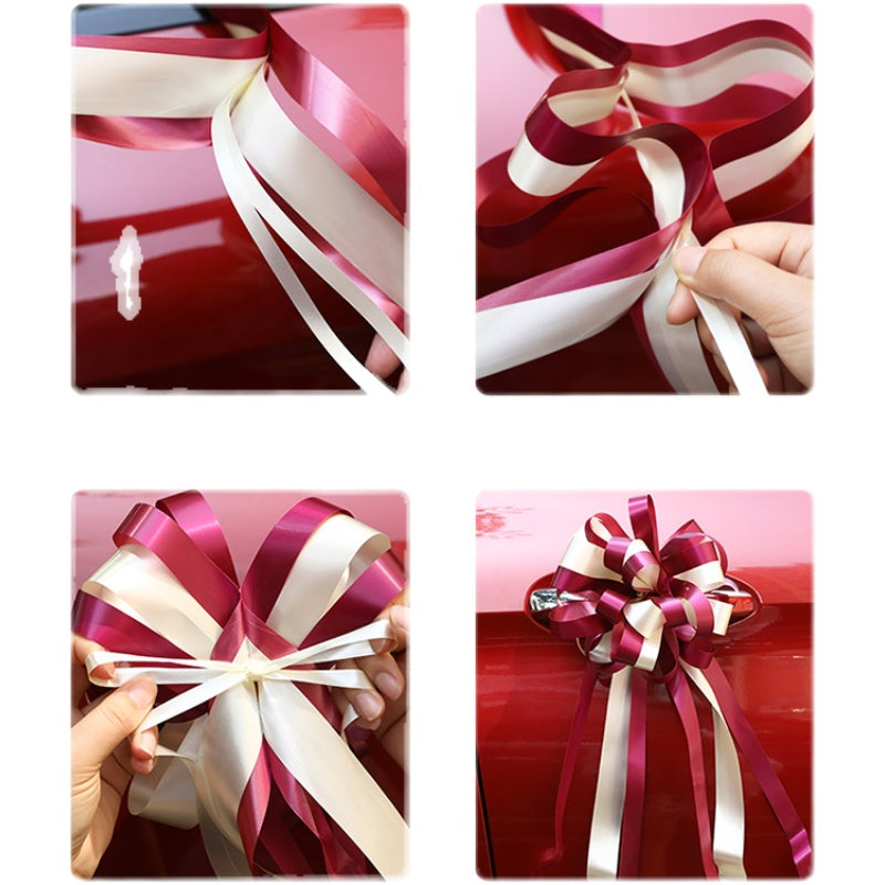 8" Large Pull Ribbon Bows for Wedding Car Pack 10