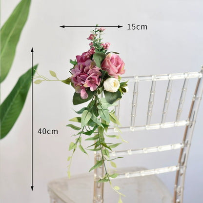 Artificial Flowers for Wedding Ceremony Chair Decor