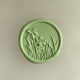 Load image into Gallery viewer, 30Pcs Green Floral Wax Seal Stickers