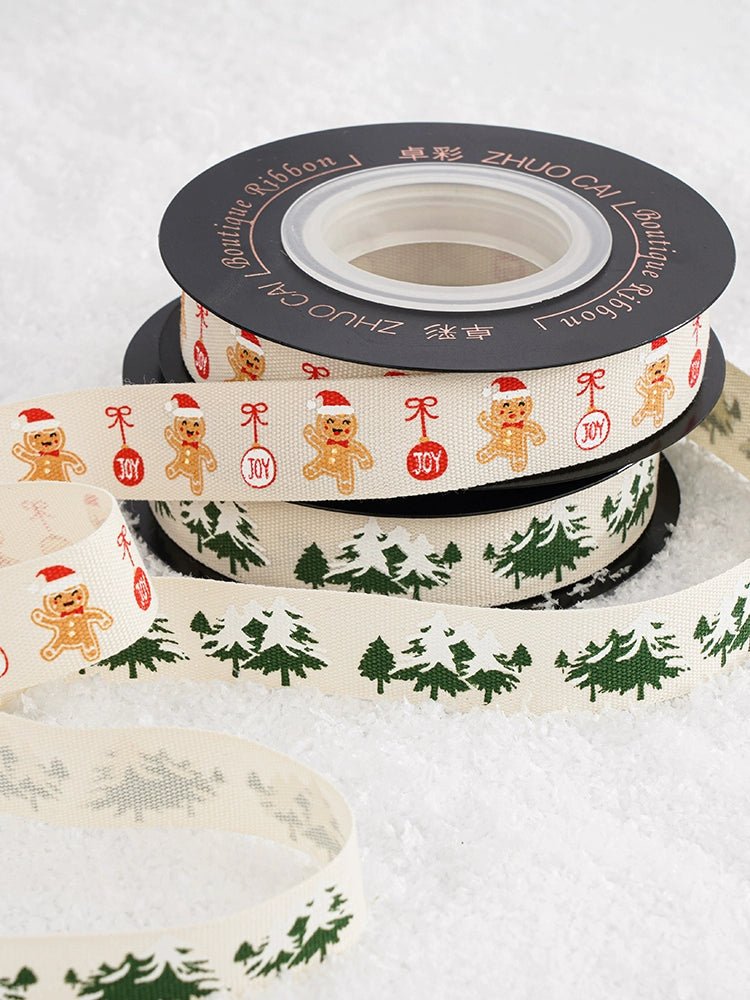 Reindeer Gingerbread Man Christmas Ribbon (16mmx10Yd)