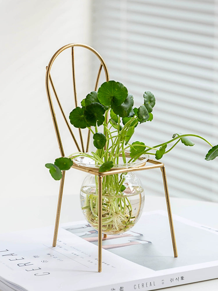 glass hydroponic plant vases Chair-Shaped Hydroponic Plant Vase – Floral Supplies Store