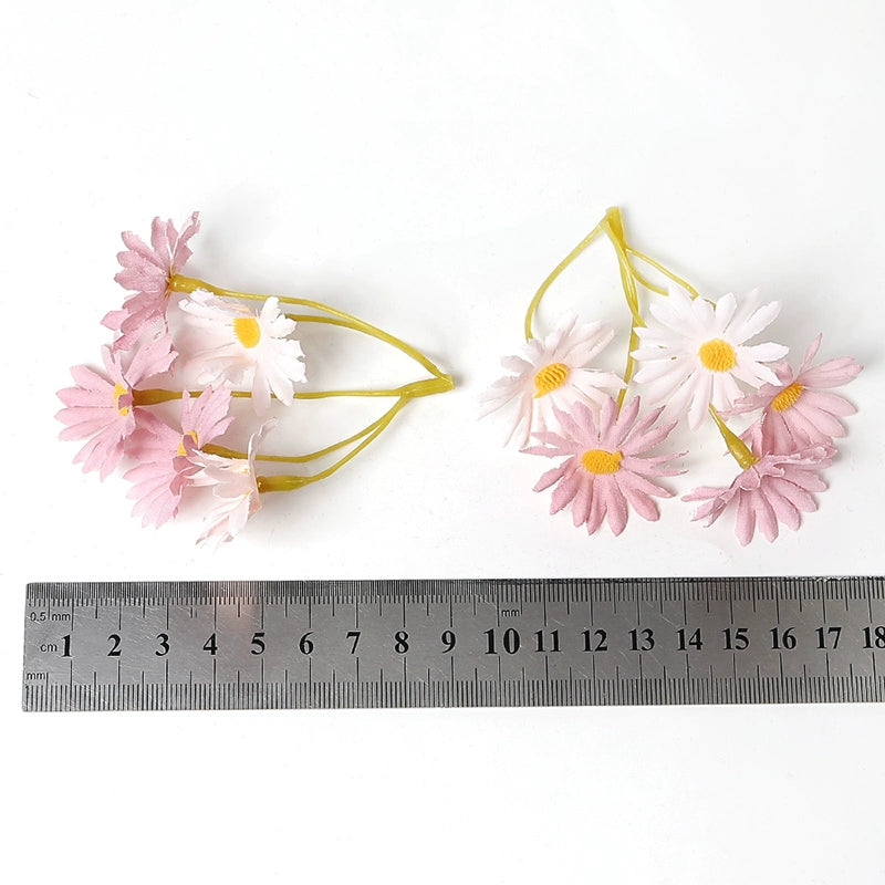 5 Stem Bunch Silk Daisy Flower Heads Pack 30