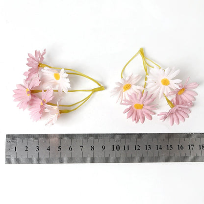 5 Stem Bunch Silk Daisy Flower Heads Pack 30