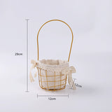 Load image into Gallery viewer, Gold Wire Flower Basket with Fabric Liner