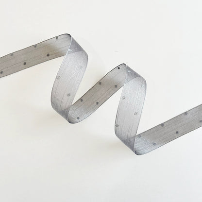 Silver-sequined Organza Ribbon (2.5cmx10Yd)