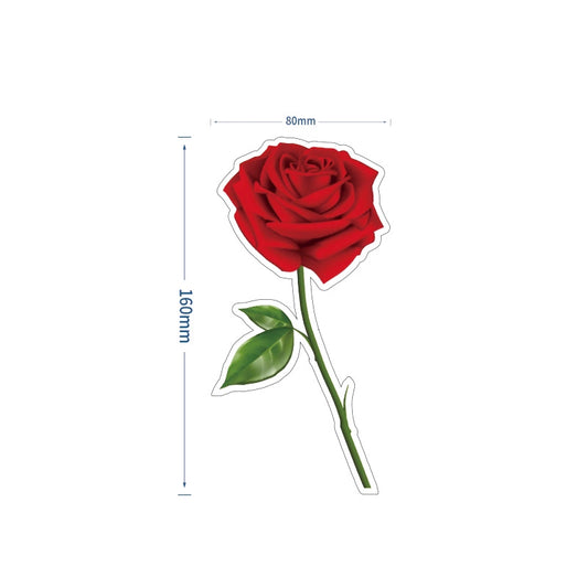 100 étiquettes cadeaux en forme de rose rouge