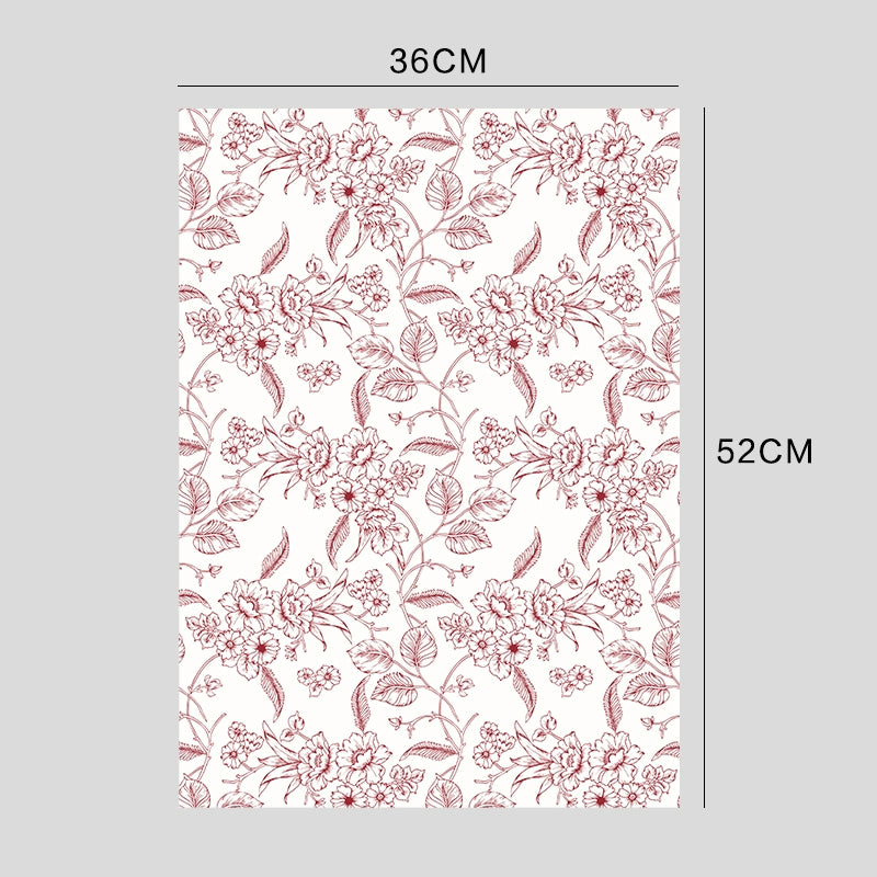 10pcs Vintage Floral Print Kapok Paper (36x52cm)