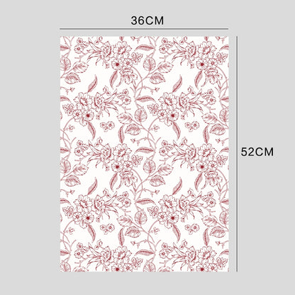 10pcs Vintage Floral Print Kapok Paper (36x52cm)