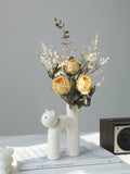 Load image into Gallery viewer, Adorable Cat Vase with Faux Flower Bouquet