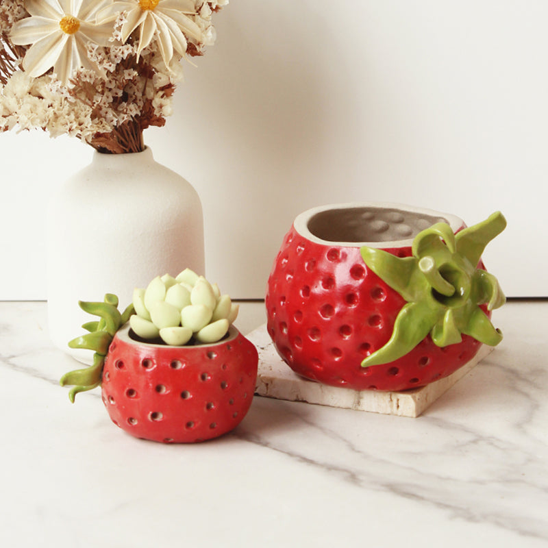 where to buy cute plant pots Cute Strawberry Mini Ceramic Plant Pot