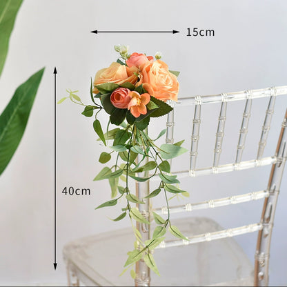 Artificial Flowers for Wedding Ceremony Chair Decor