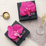 Load image into Gallery viewer, Black Drawer Gift Box with Orchid Flower Pack 10