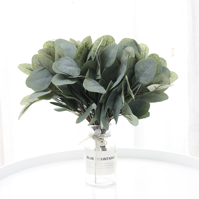 11 Inch Artificial Eucalyptus Leaves Stems 5pcs
