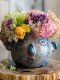 Load image into Gallery viewer, Distressed Vintage Artistic Ceramic Face Vase