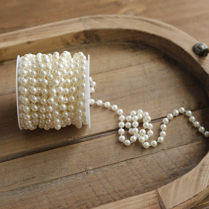 Beige Pearl Beaded Ribbon