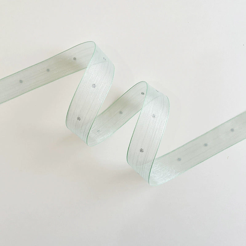 Silver-sequined Organza Ribbon (2.5cmx10Yd)
