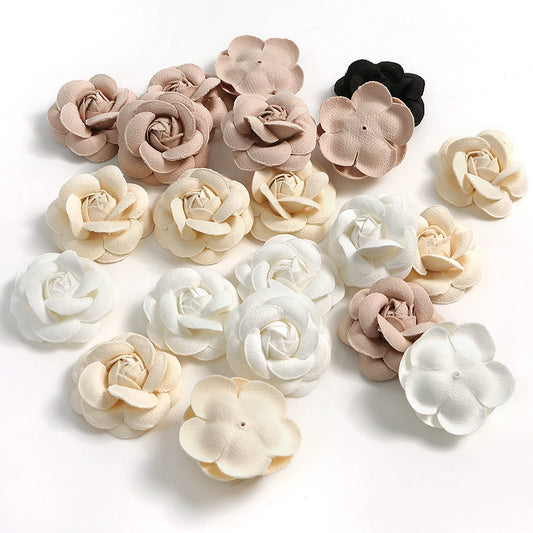 5cm Camellia Fabric Flower Heads Pack 30
