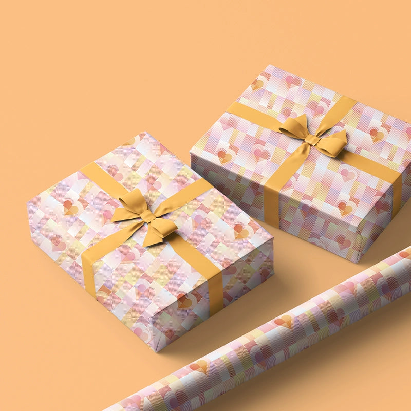 Valentine's Day Heart Gift Wrap Paper (50x70cm) Pack 2