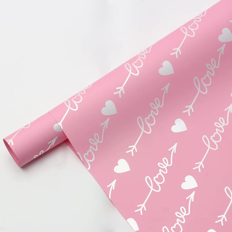 20pcs Heart & Arrow Bouquet Wrap Paper (57x57cm)