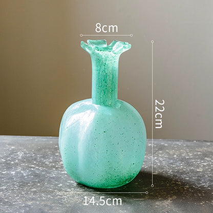 Modern Mint Green Speckled Glass Vase
