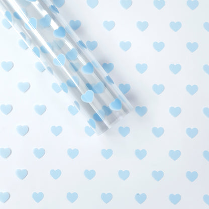 20pcs Heart Pattern Clear Cellophane Wrap (58x58cm)