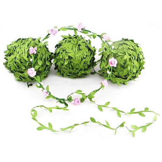 5m Artificial Vines Fake Leaves Ribbon