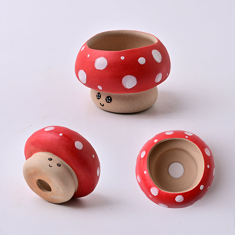 mushroom succulent pot Cute Mushroom Mini Ceramic Plant Pot – Floral Supplies Store