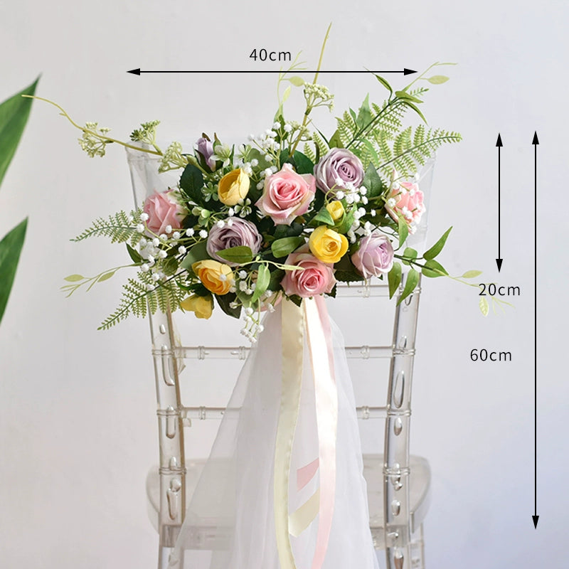 Wedding Aisle Chair Decorations Pew Flowers
