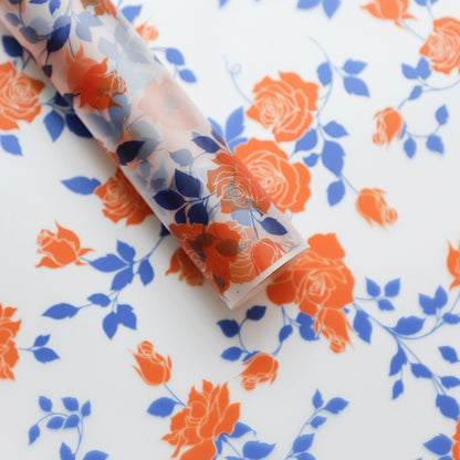 20 feuilles de papier cadeau cellophane à motif floral rose (58x58 cm)