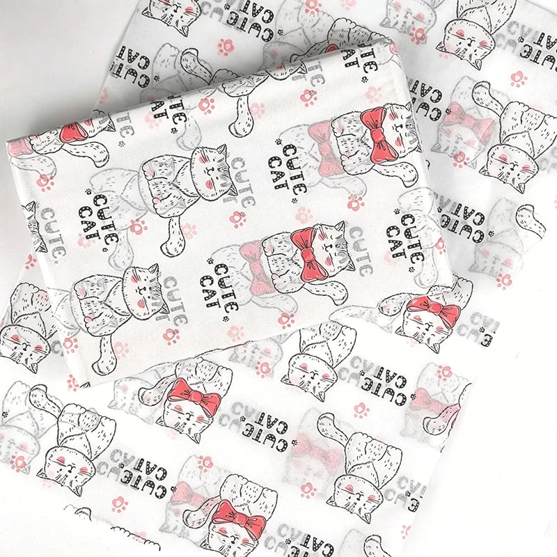 Lot de 50 feuilles de papier de soie imprimées avec de jolis chatons