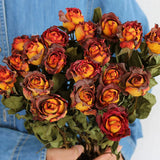 Load image into Gallery viewer, 20-Stem Real Dried Rose Flower Bouquet