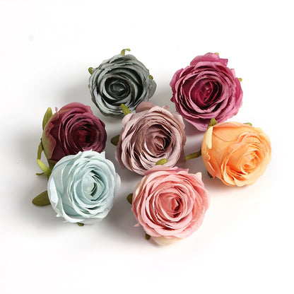 6cm Artificial Silk Rose Flower Heads Pack 30