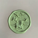 Load image into Gallery viewer, 30Pcs Green Floral Wax Seal Stickers