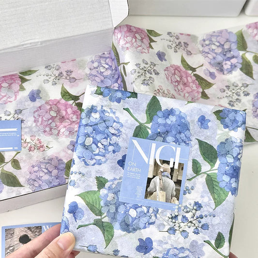 Hydrangea Printed Floral Tissue Paper Pack 50