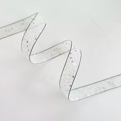 Ruban de fleuriste scintillant à paillettes (2,5 cm x 9,1 m)