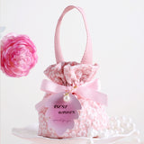 Load image into Gallery viewer, Floral Drawstring Gift Bag with Pearl Pendant Pack 10