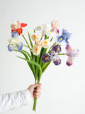 Load image into Gallery viewer, Real Touch Artificial Iris Flower 55cmH