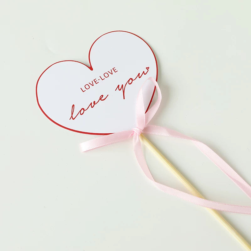 10pcs LOVE YOU Floral Picks for Valentine’s Day