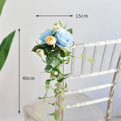 Artificial Flowers for Wedding Ceremony Chair Decor