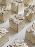 Load image into Gallery viewer, Gold Embossed Square Favor Box Set of 10